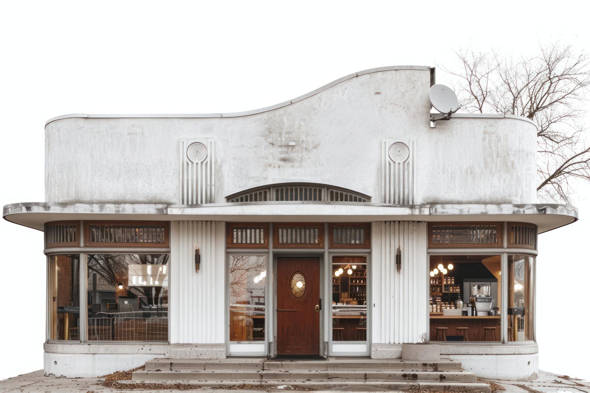 atelier exterior with elegant sign